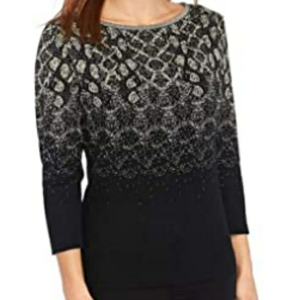 Ruby Rd black and gold sweater - Picture 1 of 7